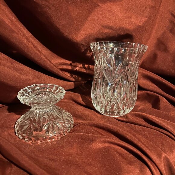 Vintage retired Princess House full lead crystal Hurricane Lamp - Picture 2 of 4